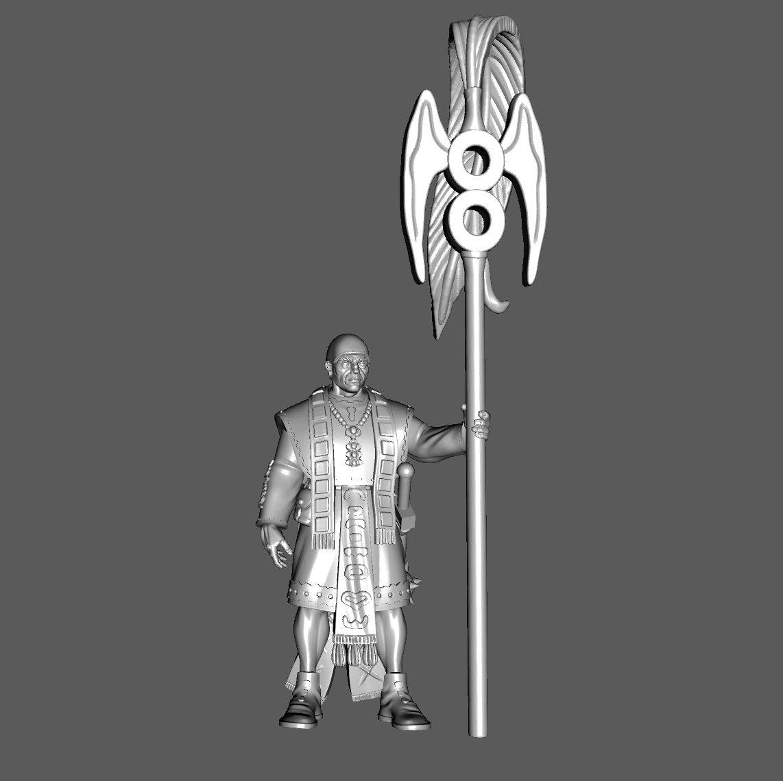 PR01a Hnalla Priest with Staff, Human, 28mm