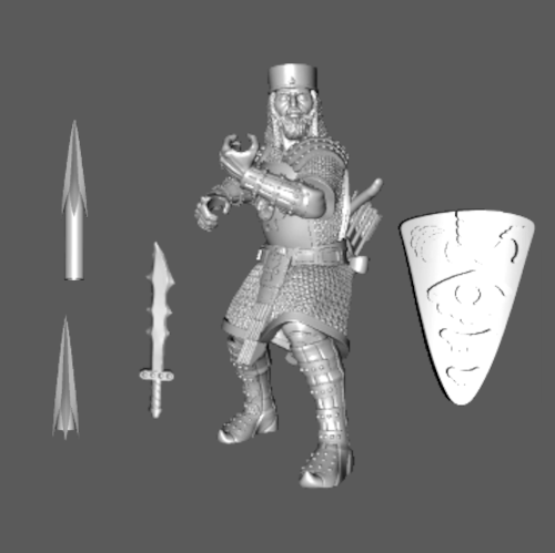 SA01a Salarvyàni Legion "Silver Standard" Heavy Pikeman, Attacking 28mm