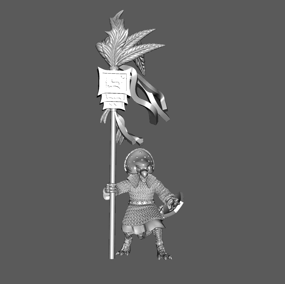 SH03b Shén, Armored, "Valorous of Chrí," Standard Bearer 28mm