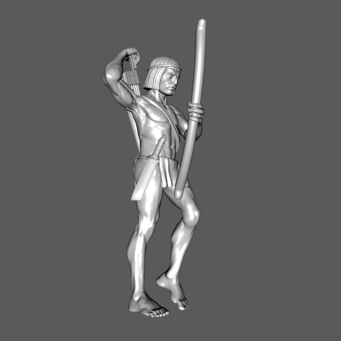 SK01b Levy Male Archer, Drawing Arrow, 28mm
