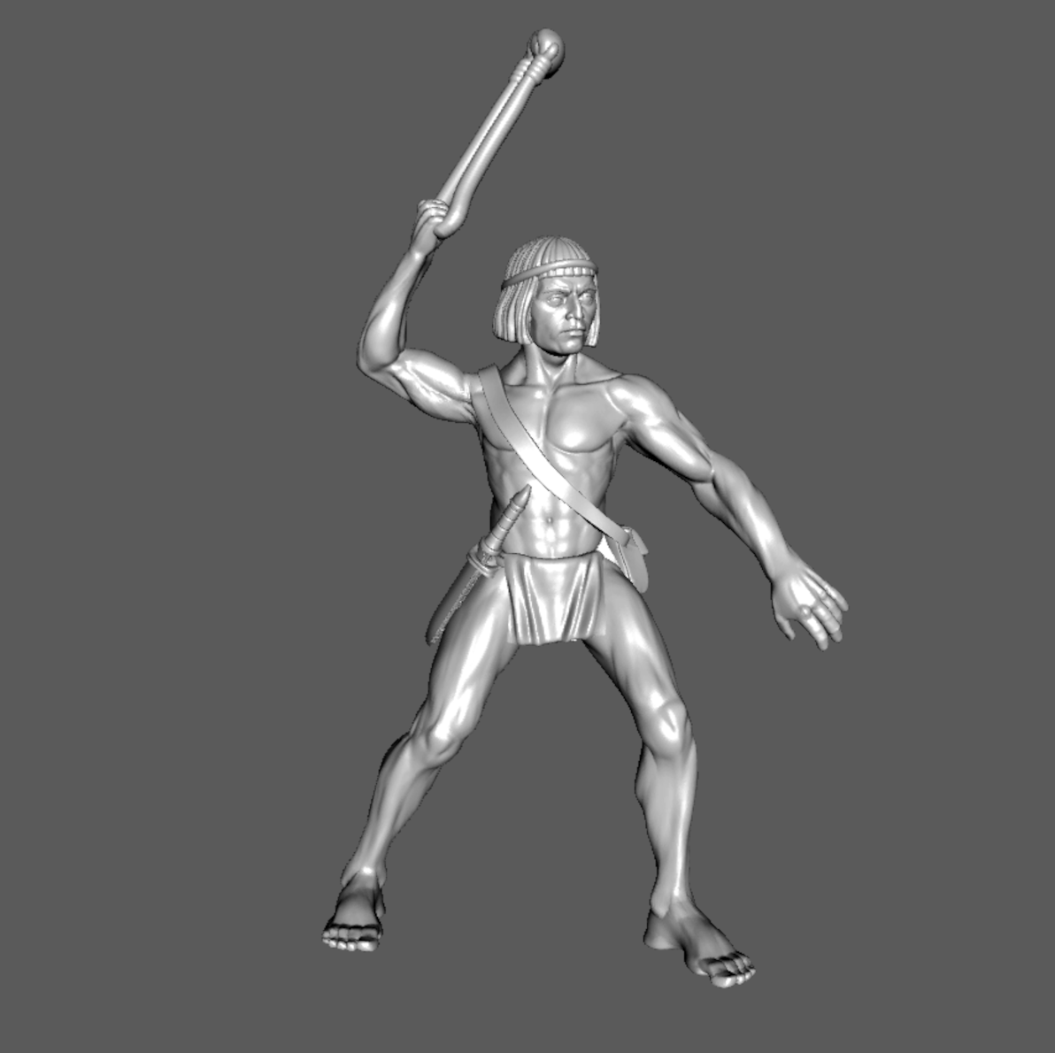 SK02a Levy Male Slinger, Winding Up, 28mm