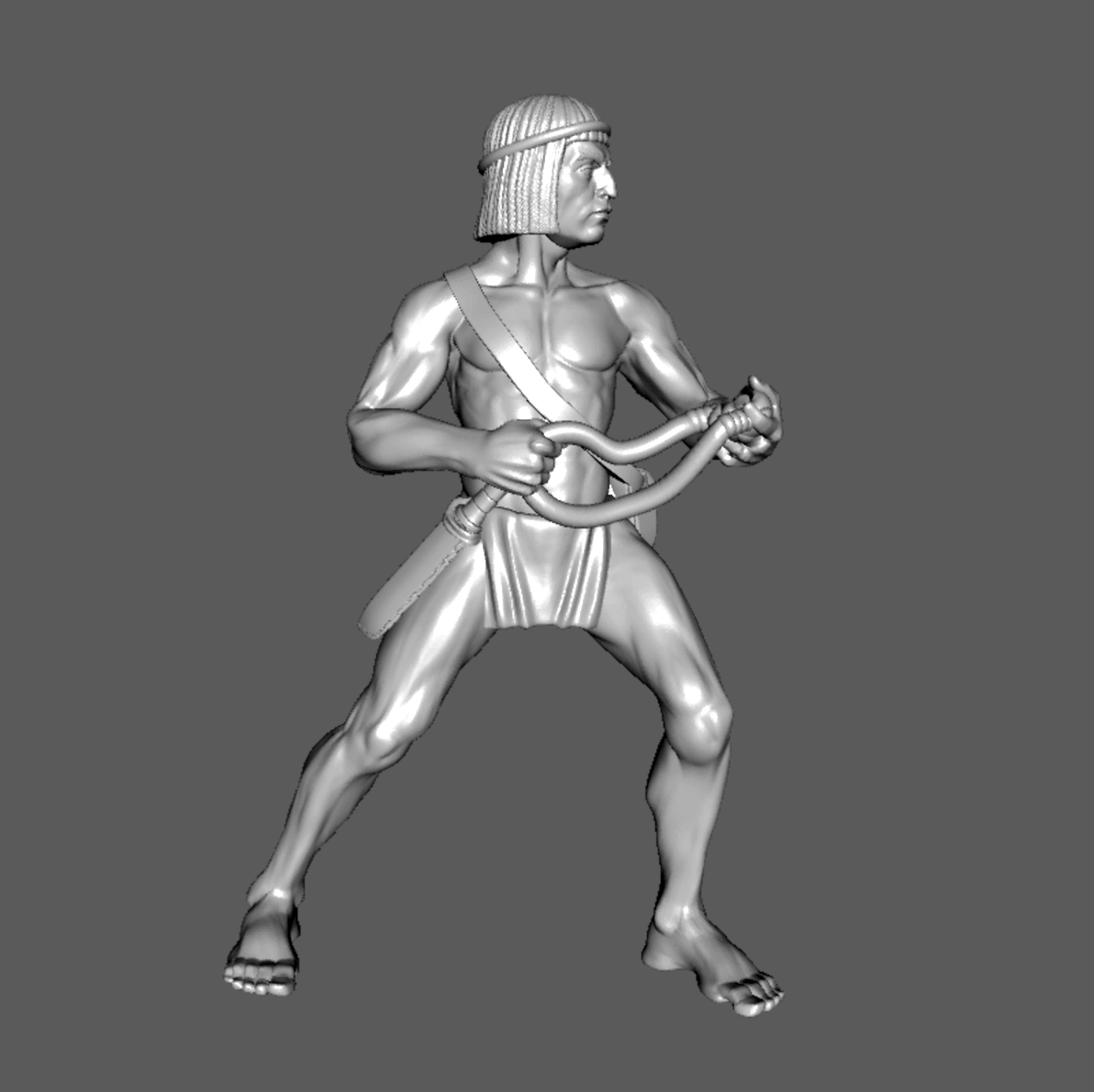 SK02b Levy Male Slinger, Loading, 28mm