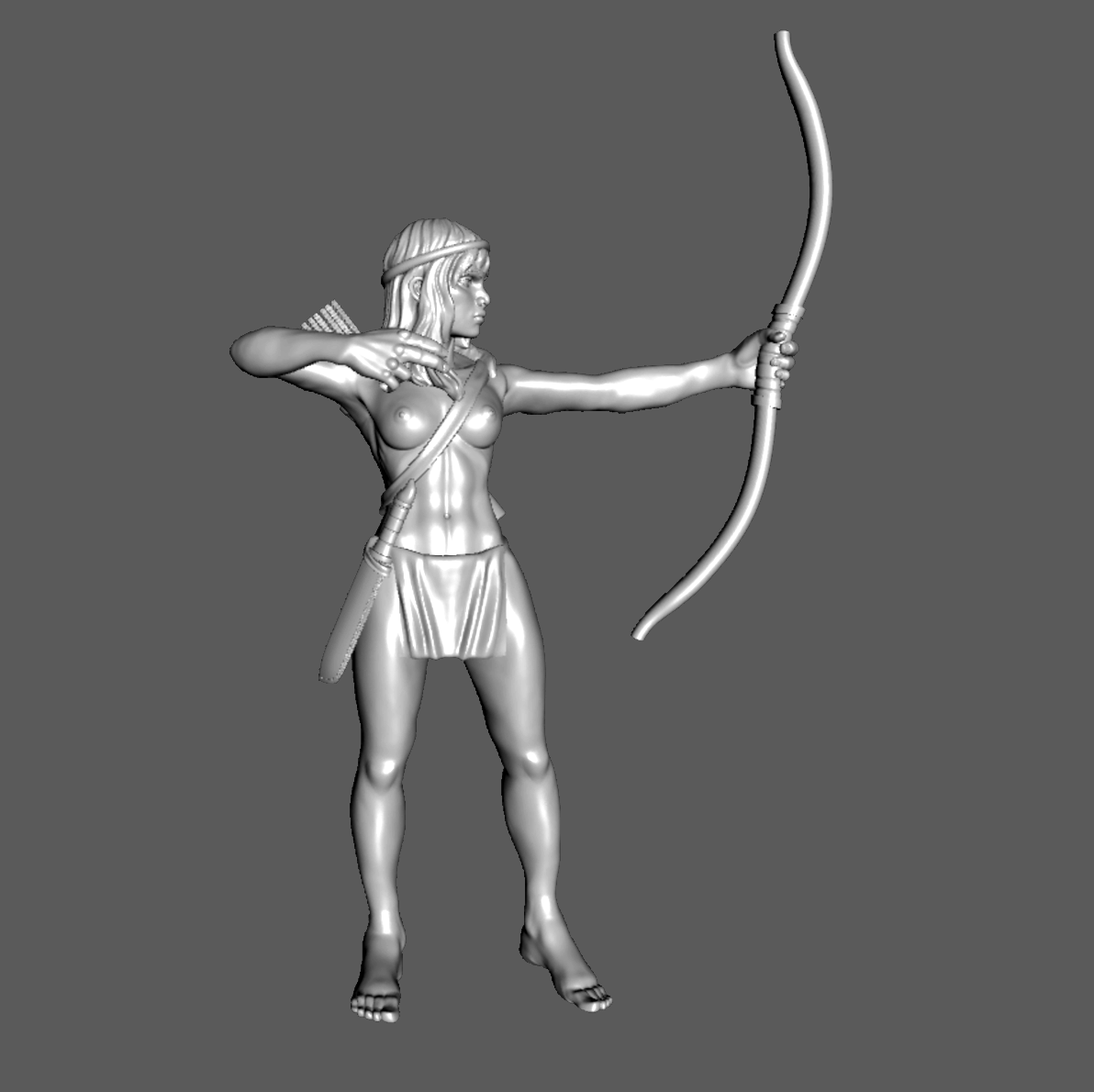 SK04a Levy Female Archer Shooting, 28mm