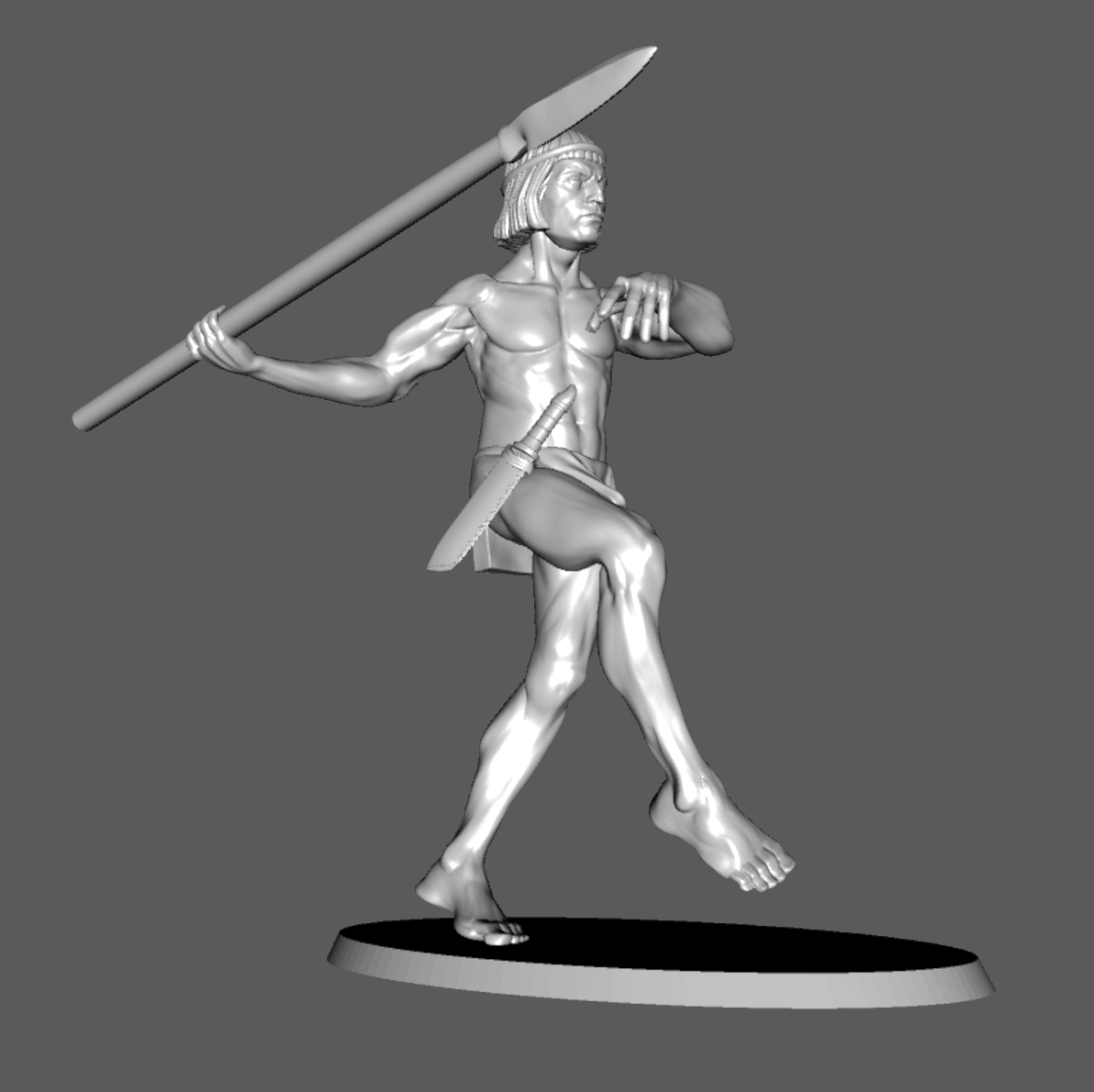 SK03a Levy Male Javelinman, Throwing, 28mm