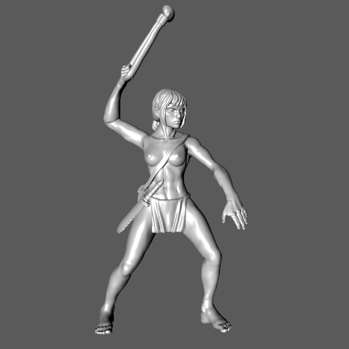 SK05a Levy Female Slinger, Winding Up, 28mm