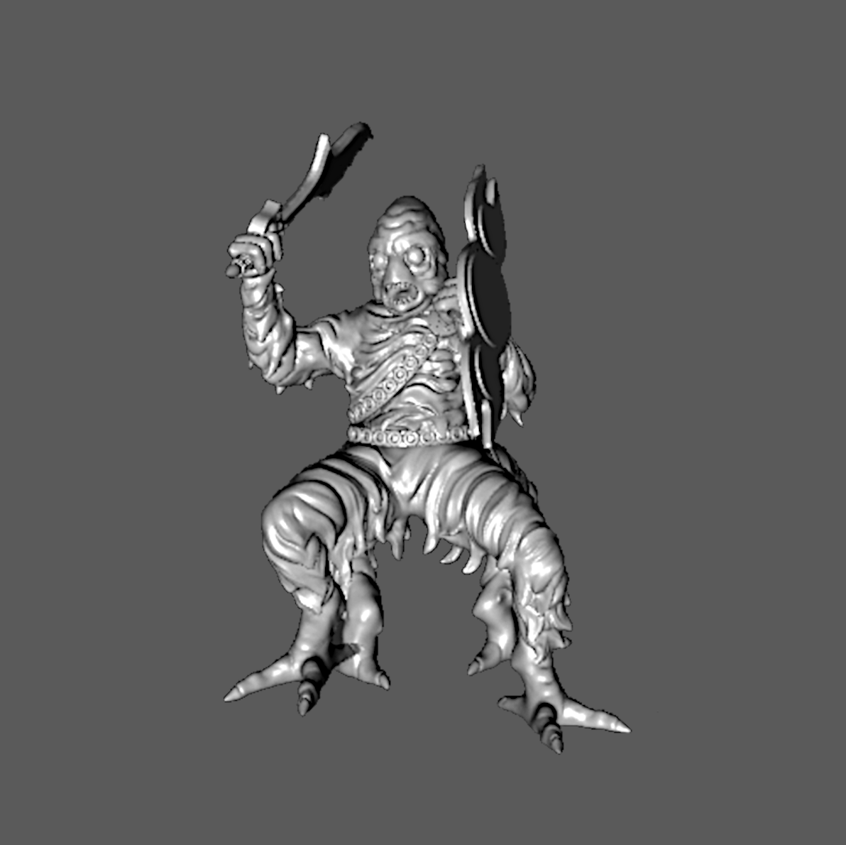 SS02c Ssú Warrior with Sword and Shield Striking, 28mm