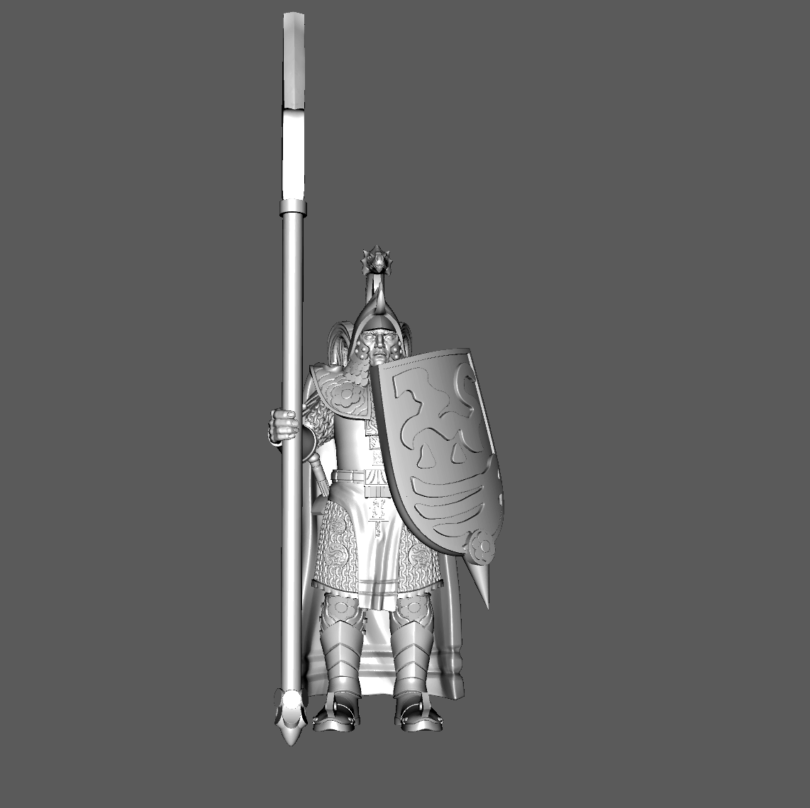 TS01a Tsolyani Omnipotent Azure Legion Spearman, Standing, 28mm