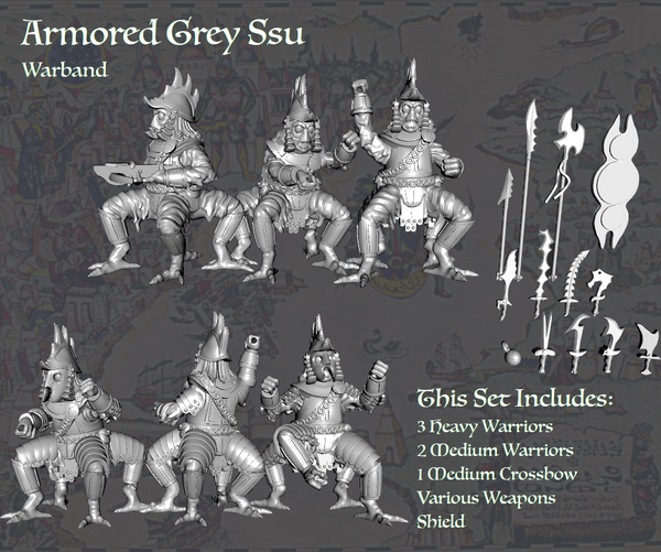 Armored Ssú Warband (STL files) – Legions of Tékumel