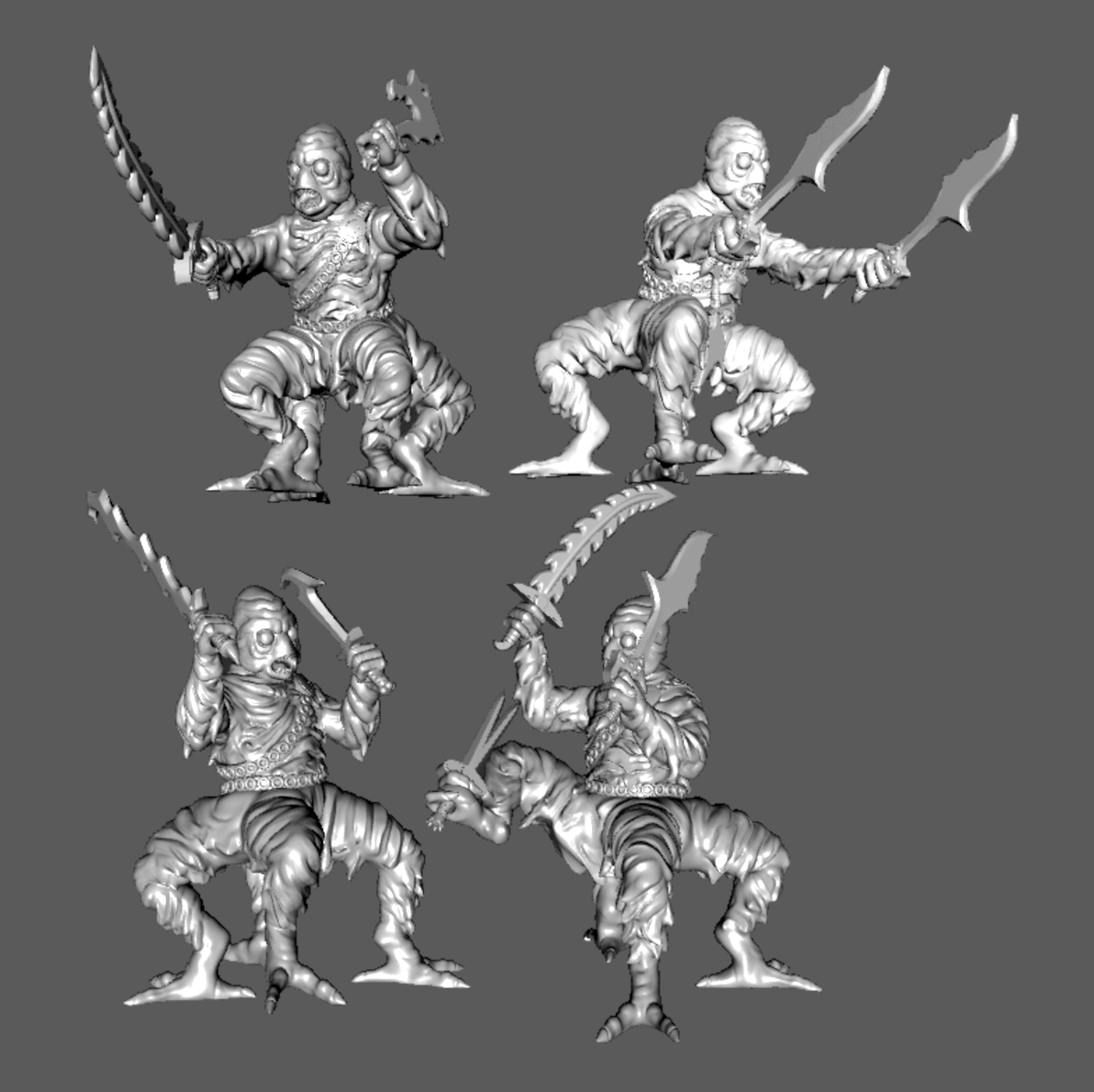 SS01 Ssú Warriors with Multiple Swords, 28mm