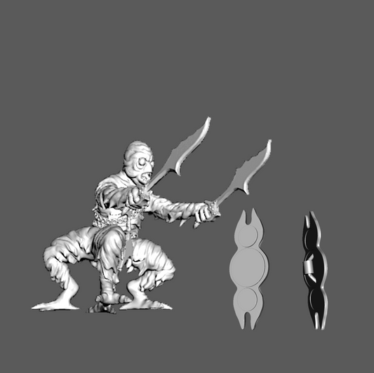 SS01b Ssú Warrior with 2 Swords, 28mm