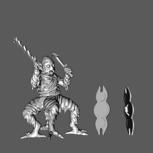 SS01c Ssú Warrior with Sword and Dagger, 28mm