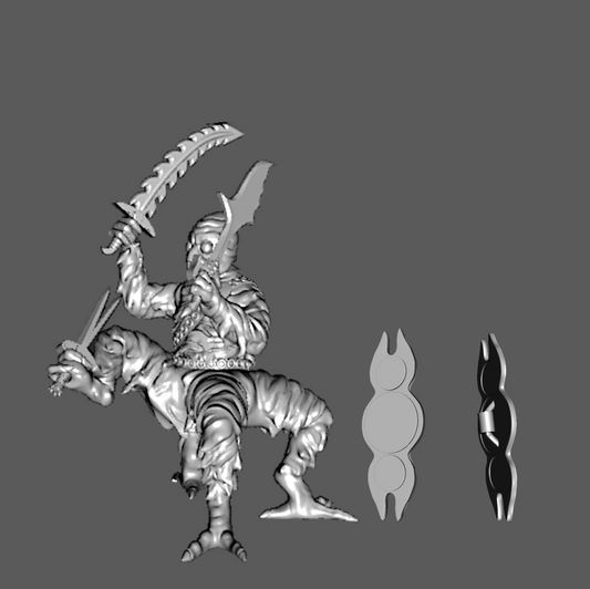 SS01d Ssú Warrior with 3 Weapons, 28mm