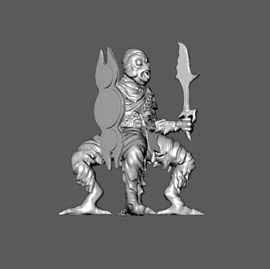 SS02a Ssú Warrior Standing with Sword and Shield, 28mm