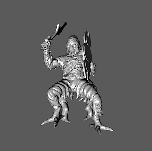 SS02c Ssú Warrior with Sword and Shield Striking, 28mm