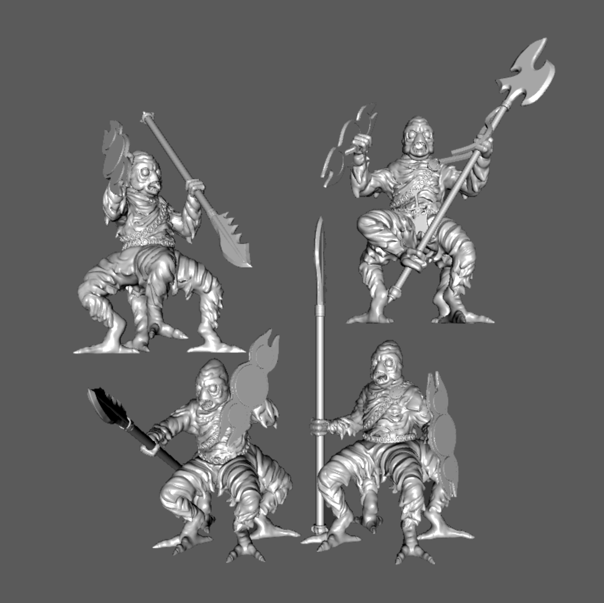 SS03 Ssú Warriors with Polearms, 28mm