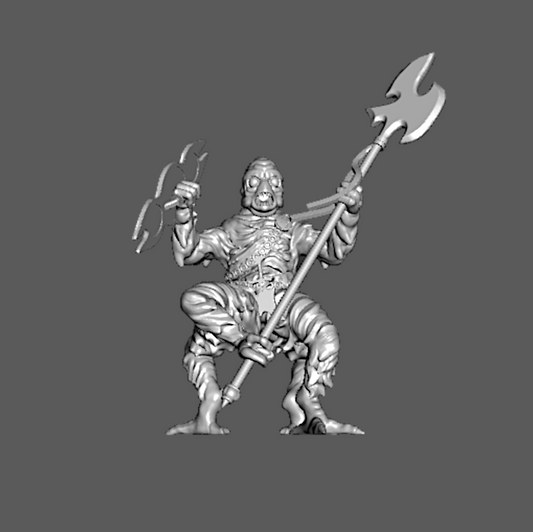 SS03b Ssú Warrior with Halberd and Shield, 28mm
