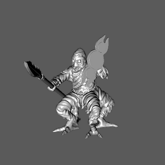 SS03c Ssú Warrior Thrusting with Spear and Shield, 28mm