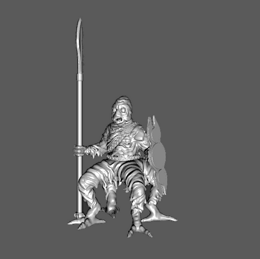 SS03d Ssú Warrior Standing with Spear and Shield, 28mm
