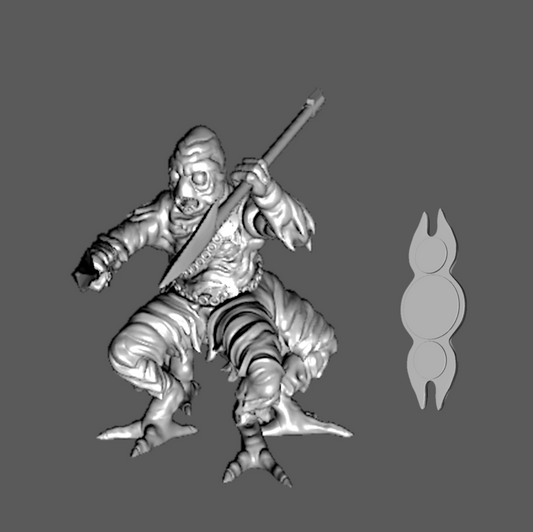 SS05d Ssú Warrior with Javelins 28mm