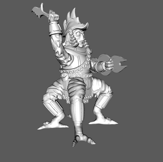 SS07b Medium Armored Ssú Warrior with Sword and Shield, 28mm