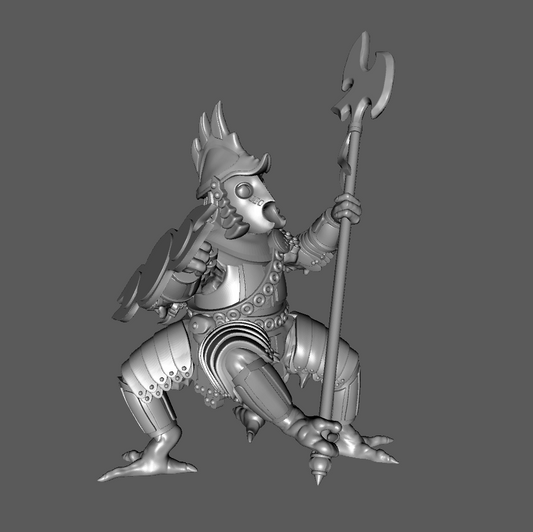 SS08a Heavy Armored Ssú Warrior with Halberd and Shield, 28mm