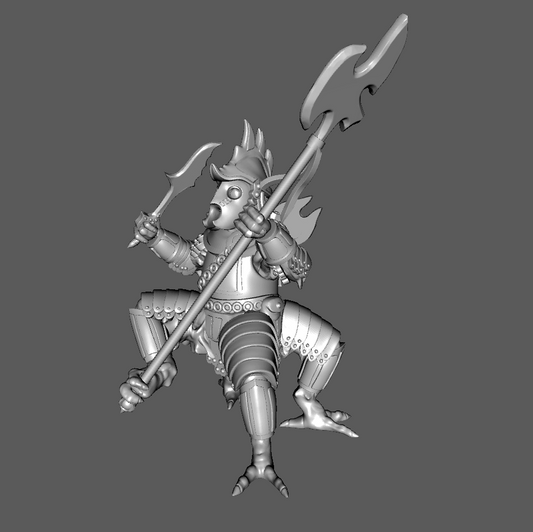 SS08b Heavy Armored Ssú Warrior with Halberd and Sword, 28mm