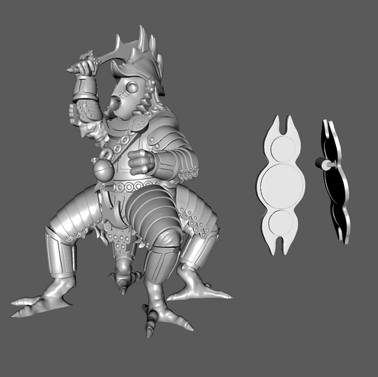 SS08e Heavy Armored Ssú Leader Thrusting with Sword and Shield, 28mm